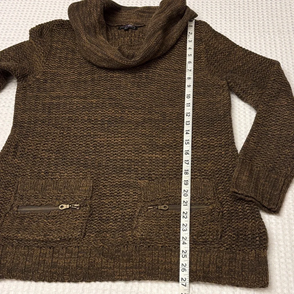 Cozy Brown Cowl Neck Women's Sweater Size Large